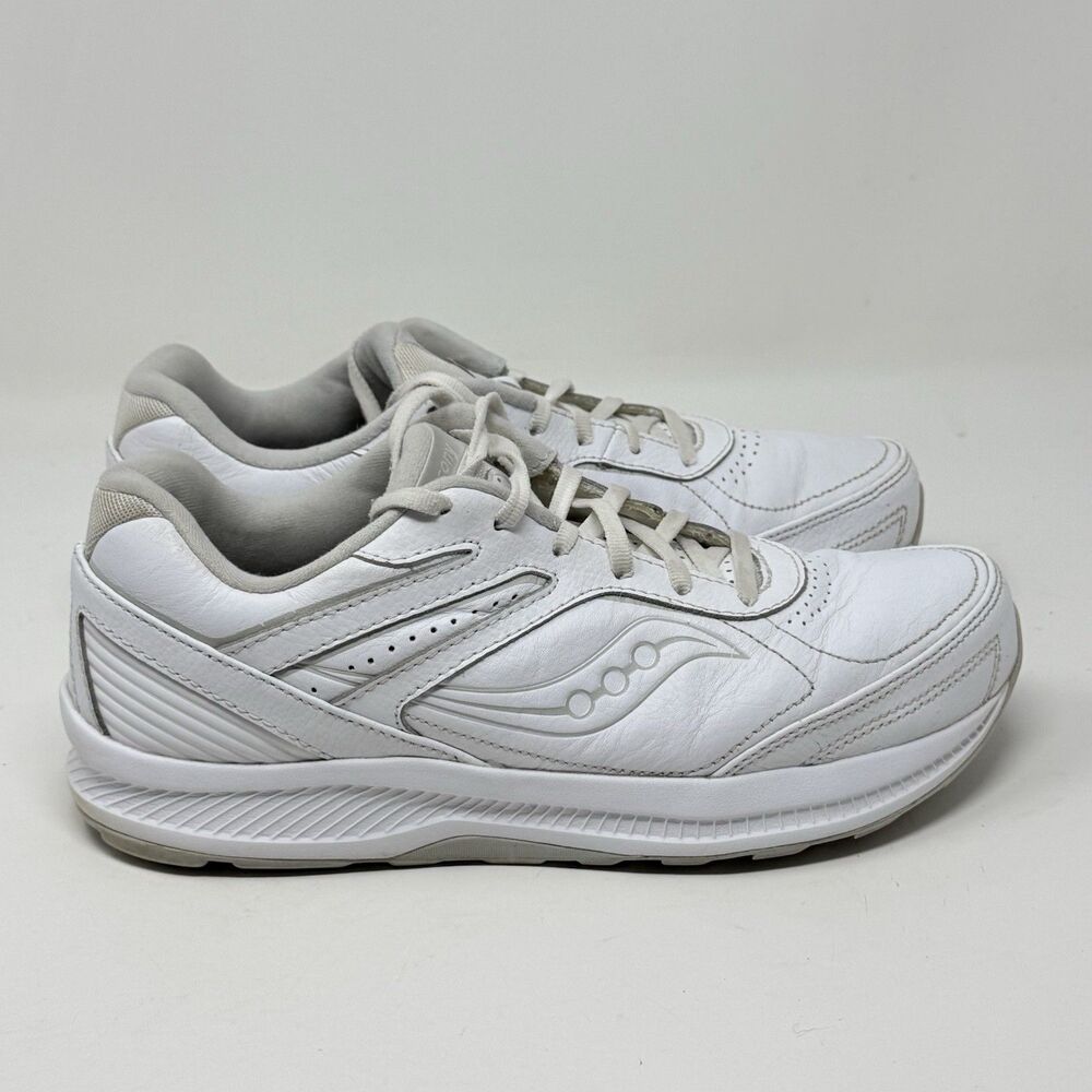 Saucony Echelon Walker 3 Sneakers Womens 10 White Leather Retro Running Shoes